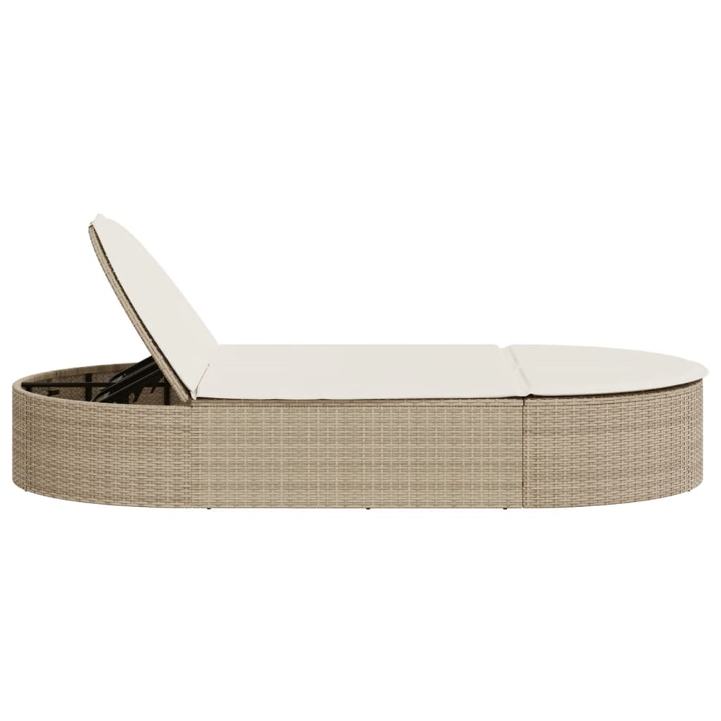 solseng med hynder polyrattan beige