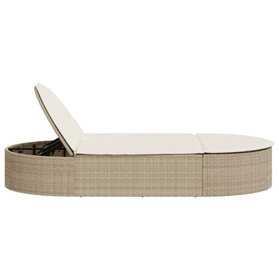 solseng med hynder polyrattan beige