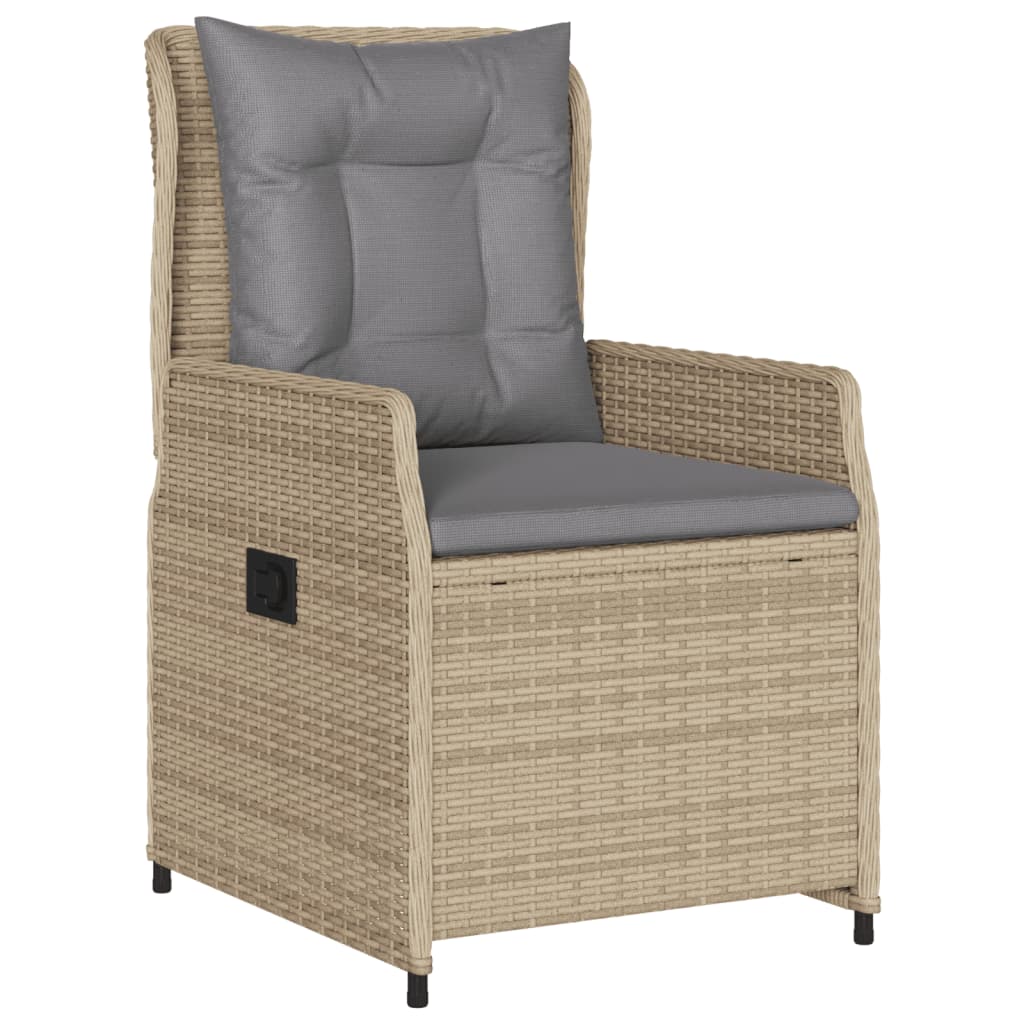 havestole 2 stk. med lænefunktion polyrattan beige