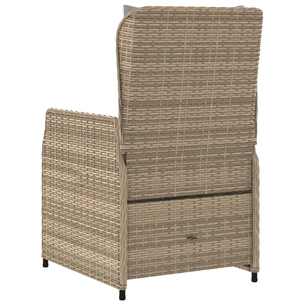 havestole 2 stk. med lænefunktion polyrattan beige