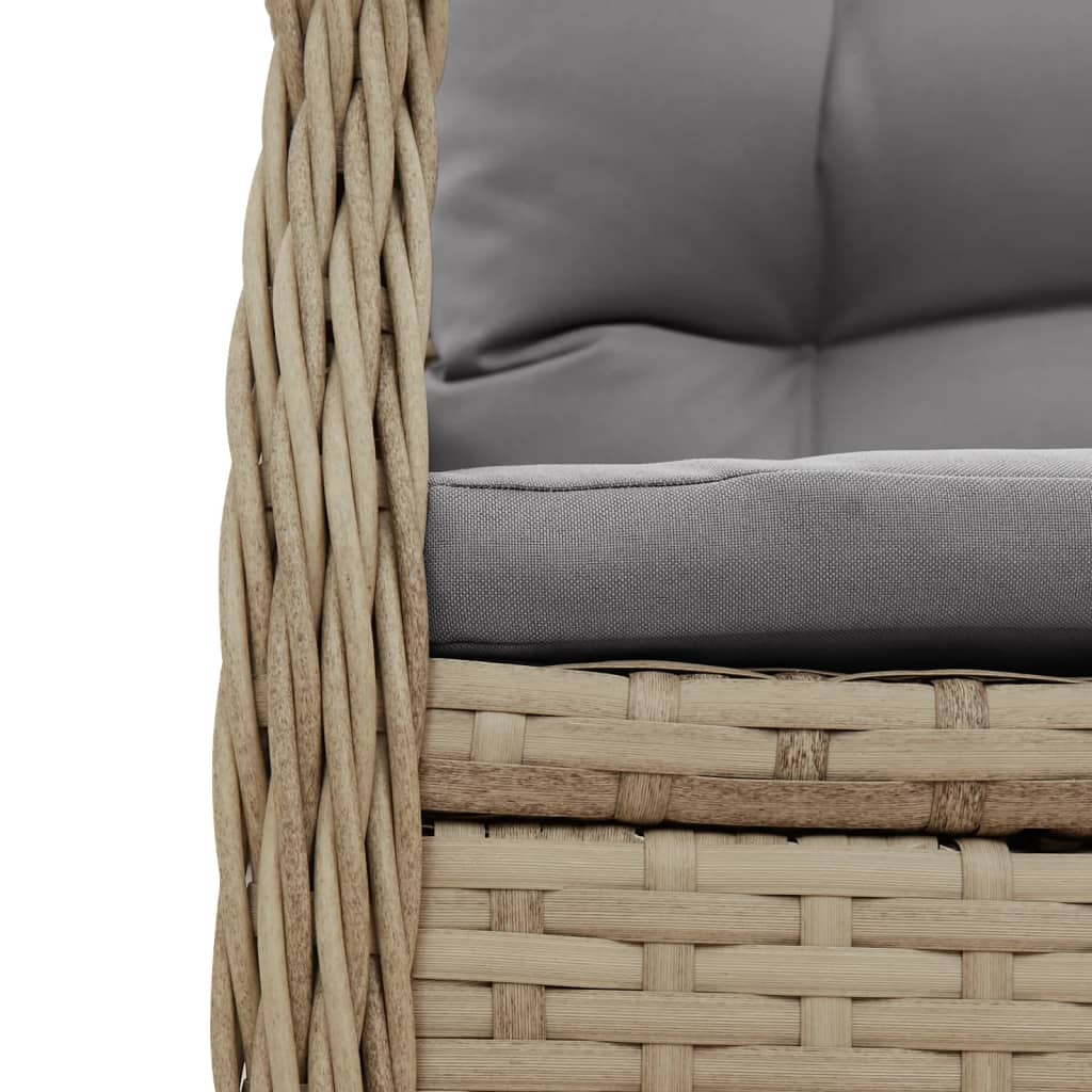 havestole 2 stk. med lænefunktion polyrattan beige