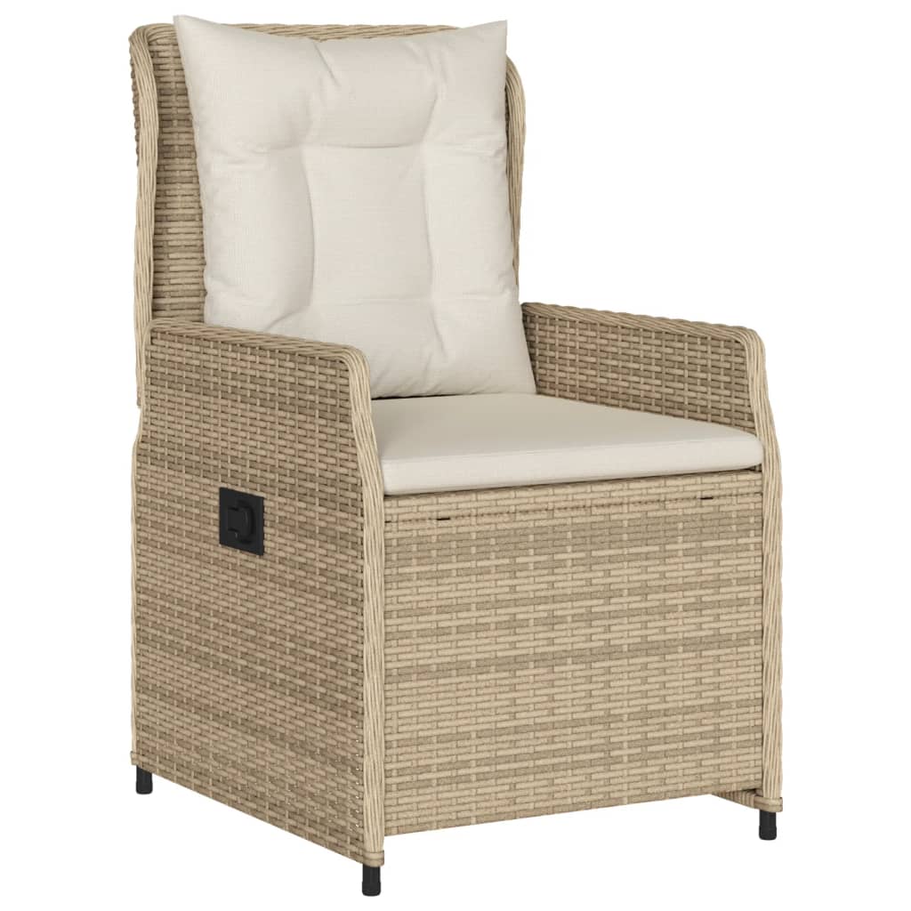 havestole 2 stk. med lænefunktion polyrattan beige