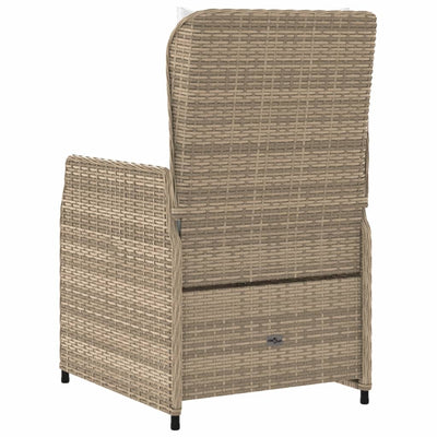 havestole 2 stk. med lænefunktion polyrattan beige