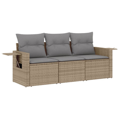 sofasæt til haven 3 dele med hynder polyrattan beige