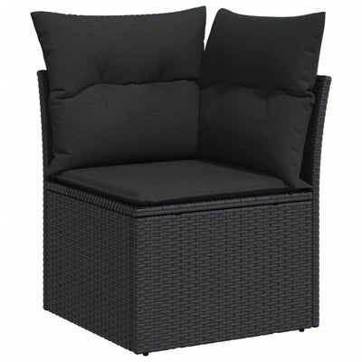 sofasæt til haven 11 dele med hynder polyrattan sort