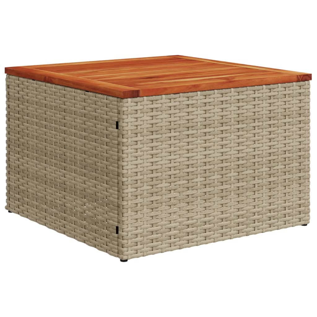 havesofasæt 7 dele med hynder polyrattan beige