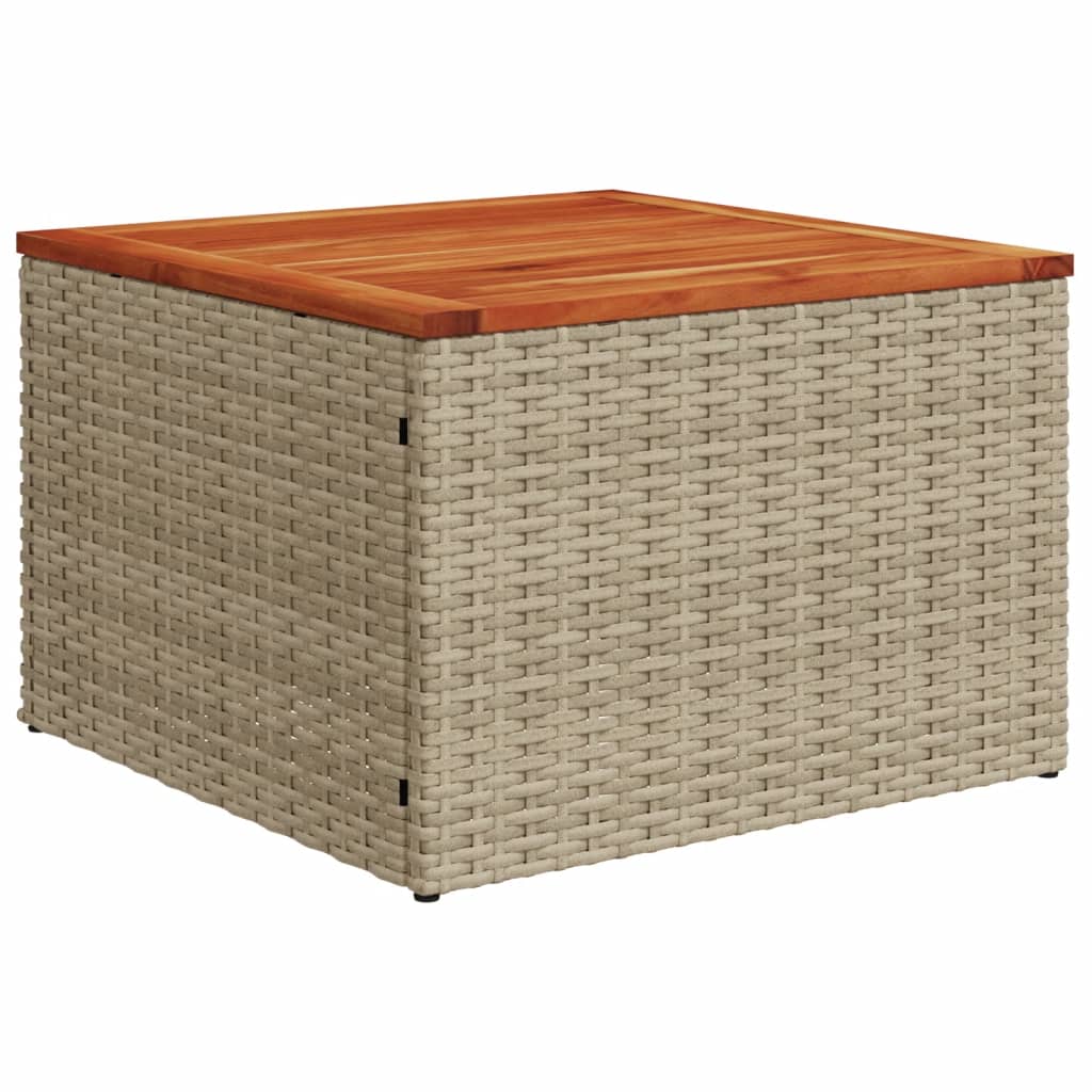 havesofasæt 6 dele med hynder polyrattan beige