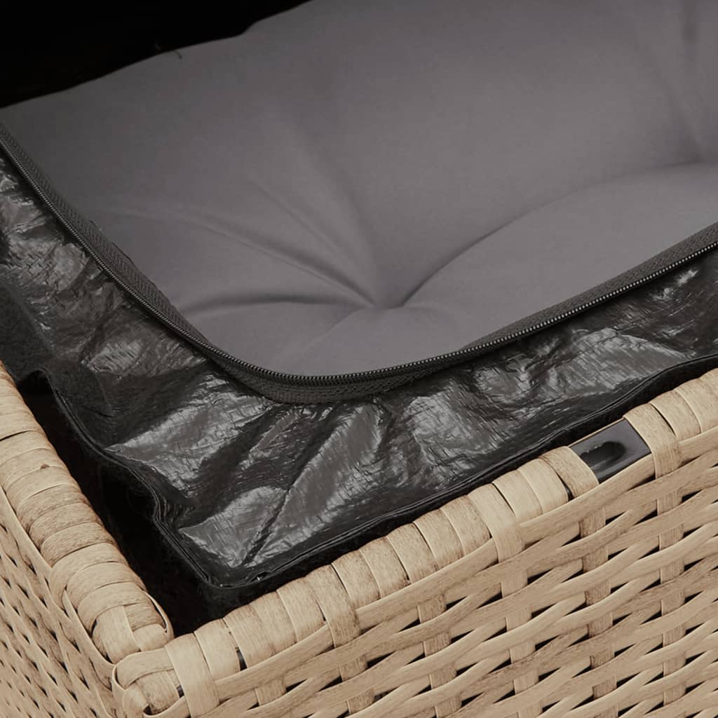 havesofasæt 7 dele med hynder polyrattan beige