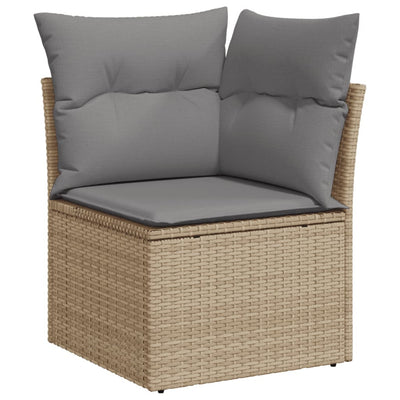 sofasæt til haven 14 dele med hynder polyrattan beige