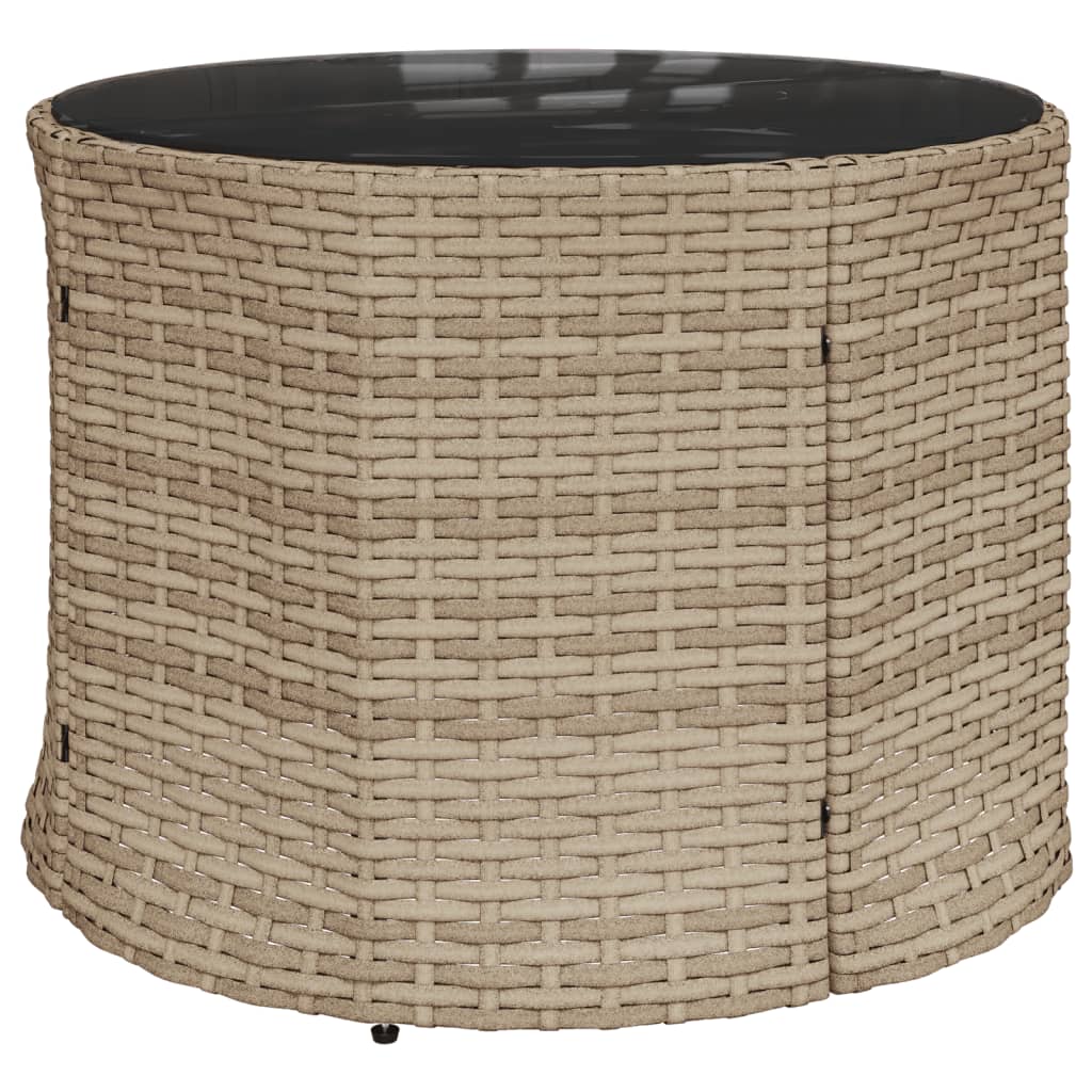 sofasæt til haven 3 dele halvrund polyrattan beige