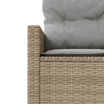 sofasæt til haven 3 dele halvrund polyrattan beige