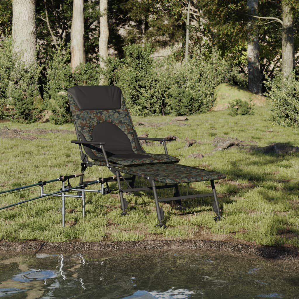 fiskestol med justerbare fødder foldbar camouflage