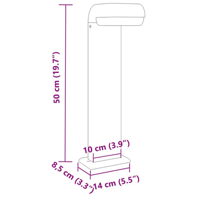 udendørs standerlamper 3 stk. 50 cm trykstøbt aluminium sort