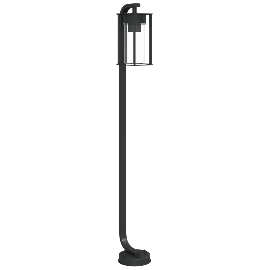 udendørs standerlampe 100 cm rustfrit stål sort