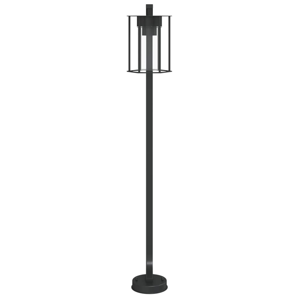 udendørs standerlampe 100 cm rustfrit stål sort