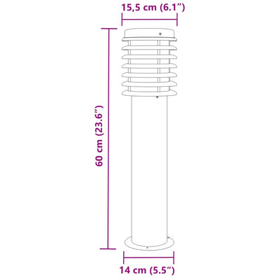 udendørs standerlampe 3 stk. 60 cm rustfrit stål sort