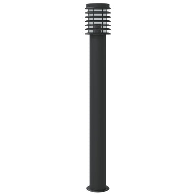 udendørs standerlamper 3 stk. 110 cm rustfrit stål sort