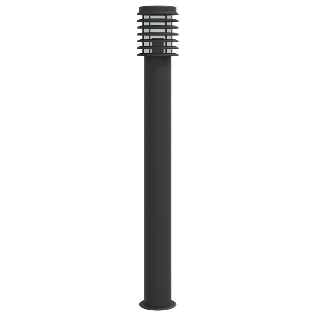 udendørs standerlamper 3 stk. 110 cm rustfrit stål sort