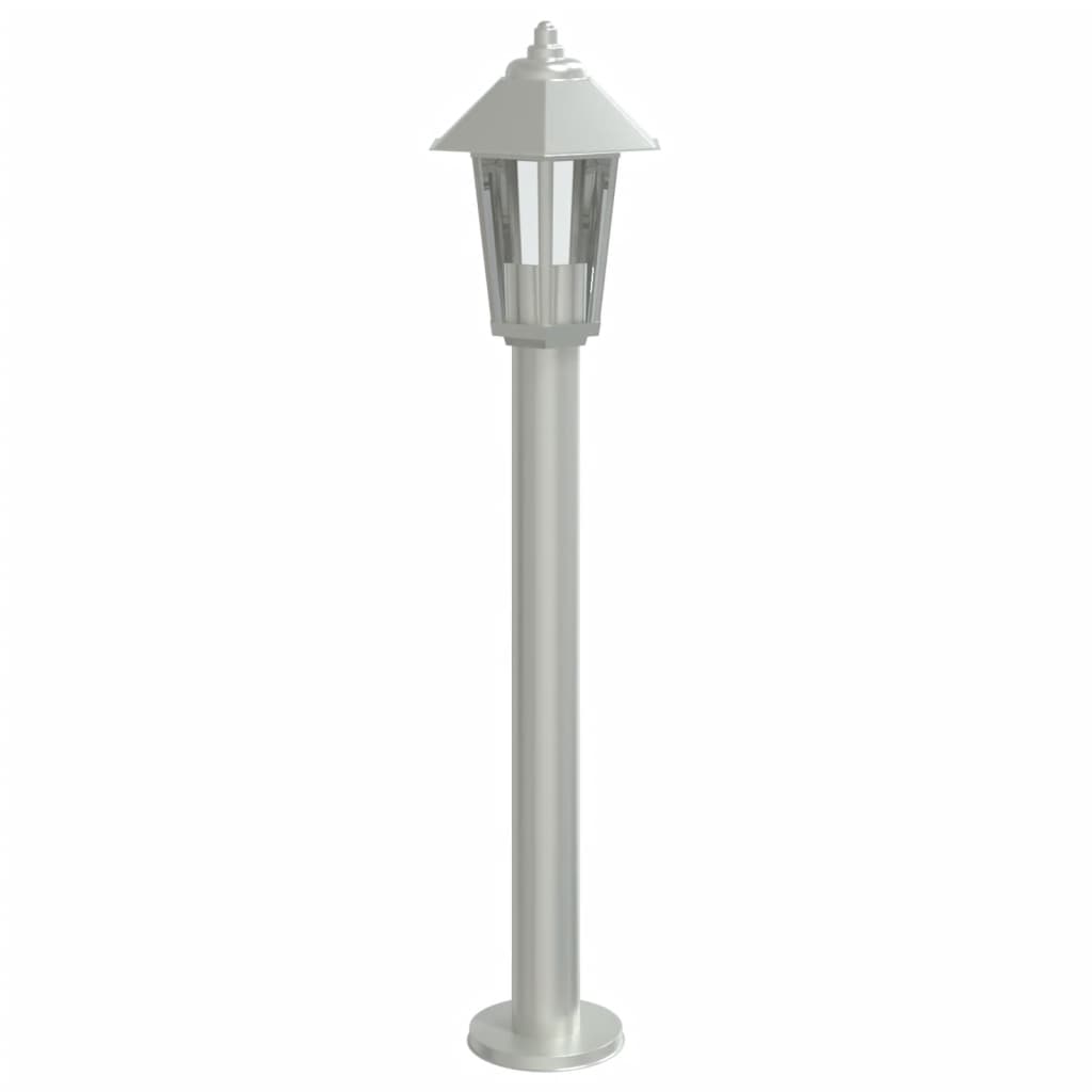 udendørs standerlamper 3 stk. 80 cm rustfrit stål sølvfarvet