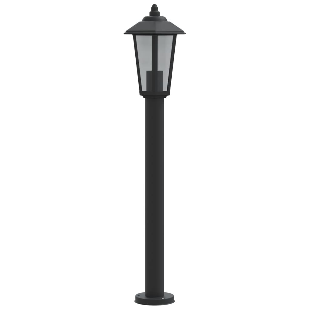 udendørs standerlampe 80 cm rustfrit stål sort