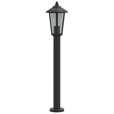 udendørs standerlampe 80 cm rustfrit stål sort