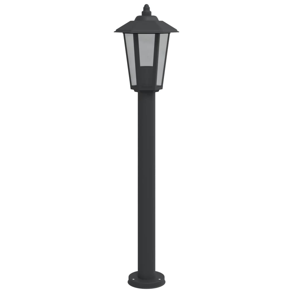 udendørs standerlampe 3 stk. 80 cm rustfrit stål sort