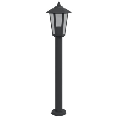 udendørs standerlampe 3 stk. 80 cm rustfrit stål sort