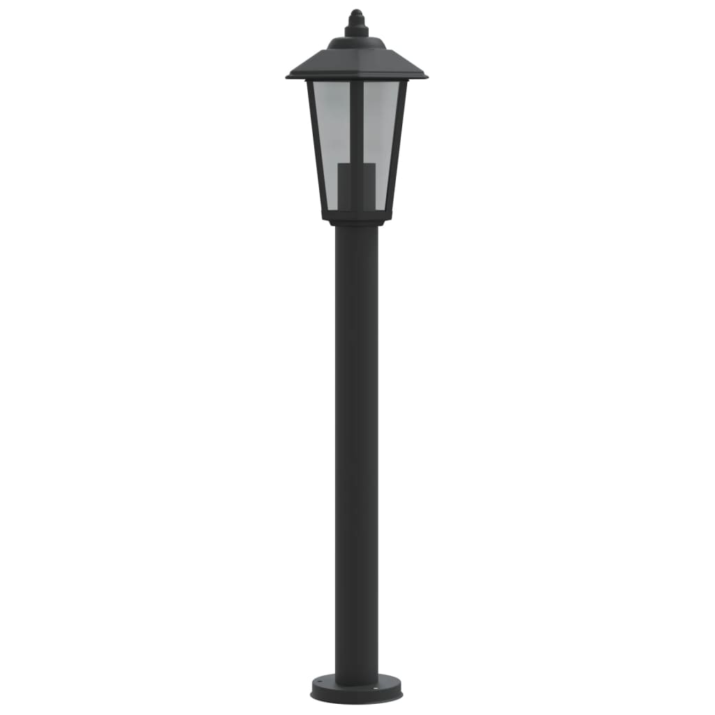 udendørs standerlampe 3 stk. 80 cm rustfrit stål sort