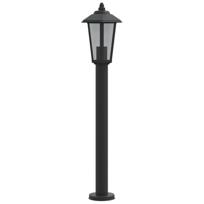 udendørs standerlampe 3 stk. 80 cm rustfrit stål sort