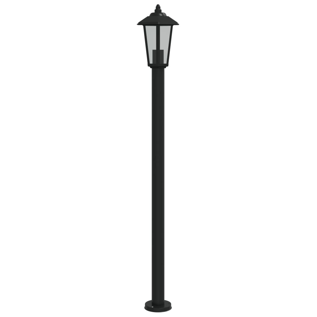 udendørs standerlampe 120 cm rustfrit stål sort