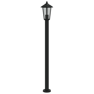 udendørs standerlampe 120 cm rustfrit stål sort