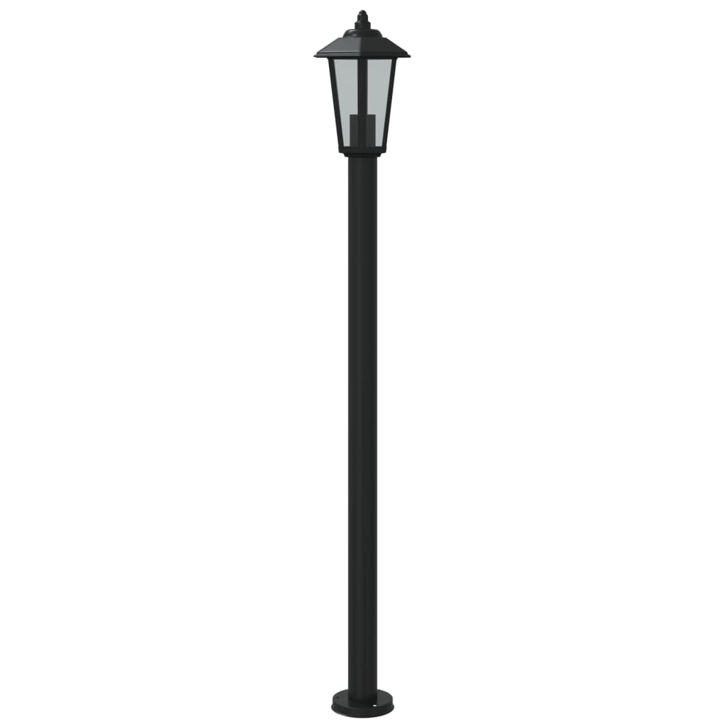 udendørs standerlampe 120 cm rustfrit stål sort