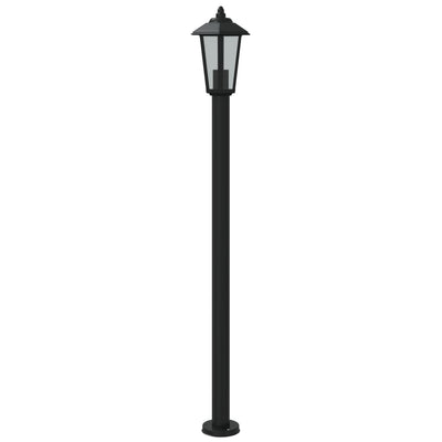 udendørs standerlampe 120 cm rustfrit stål sort