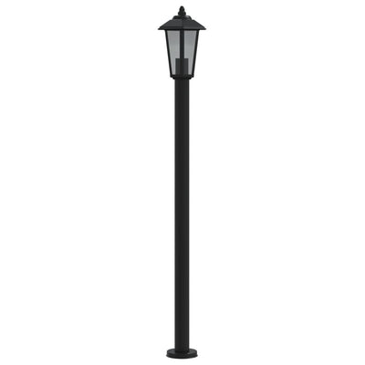 udendørs standerlampe 120 cm rustfrit stål sort