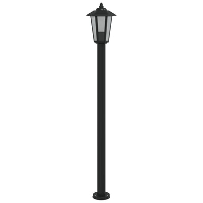 udendørs standerlampe 120 cm rustfrit stål sort