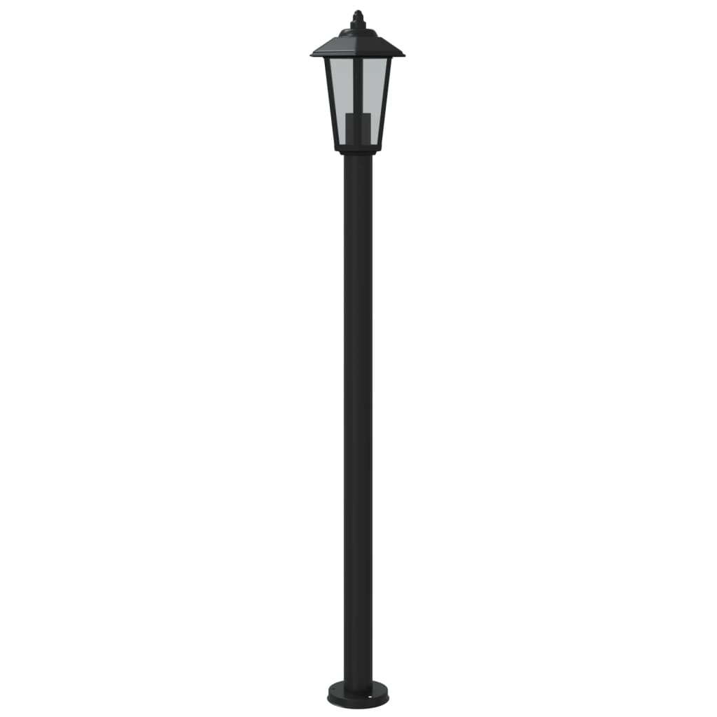 udendørs standerlamper 3 stk. 120 cm rustfrit stål sort