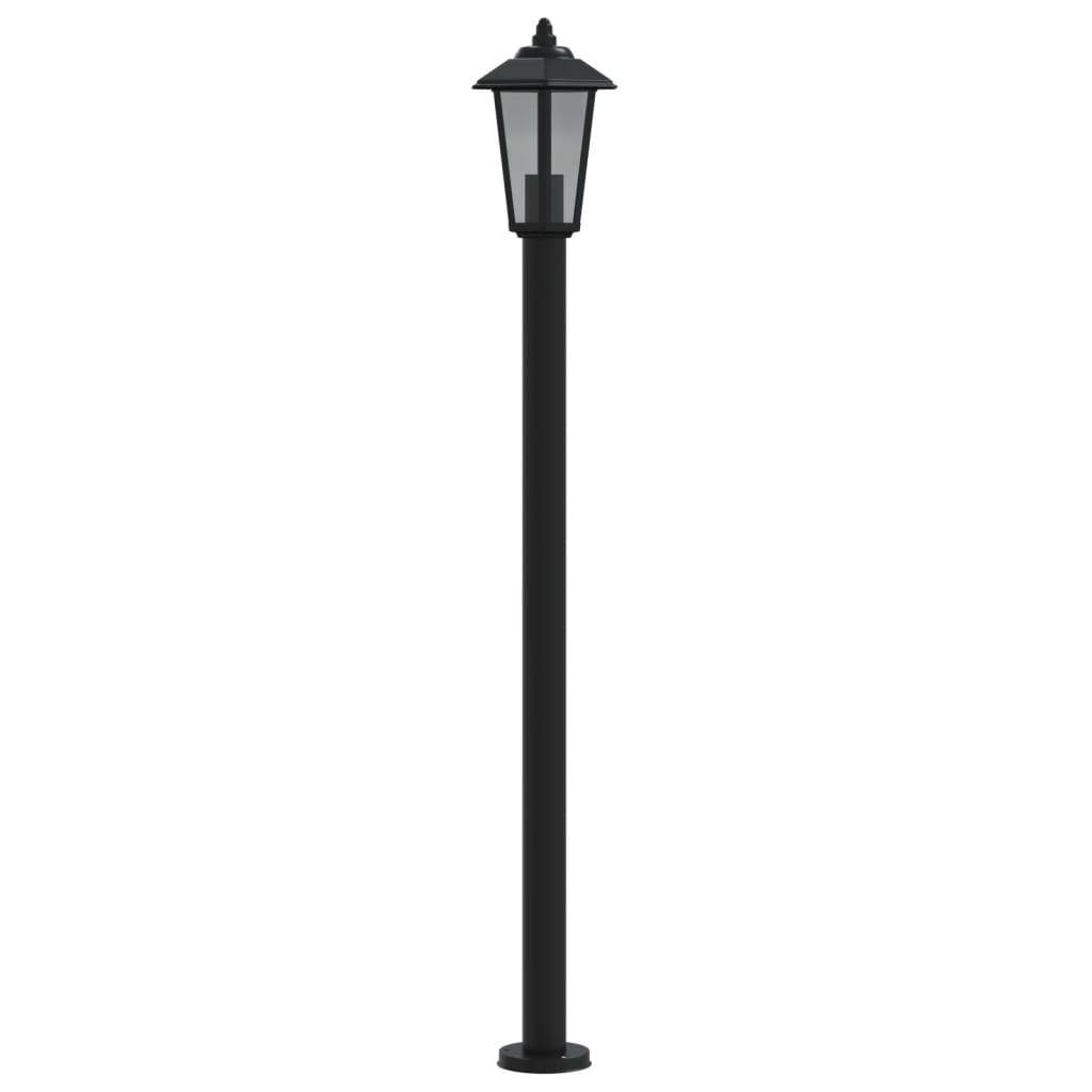 udendørs standerlamper 3 stk. 120 cm rustfrit stål sort