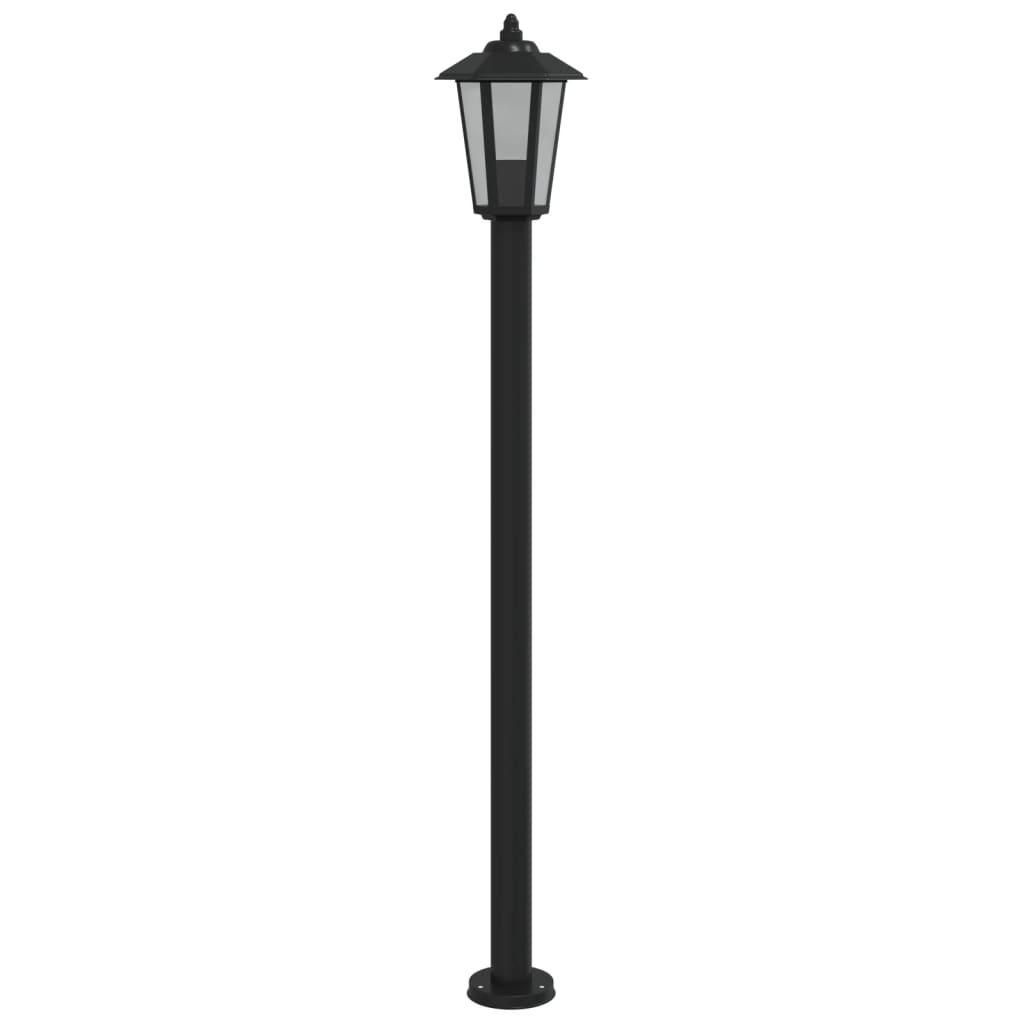 udendørs standerlamper 3 stk. 120 cm rustfrit stål sort