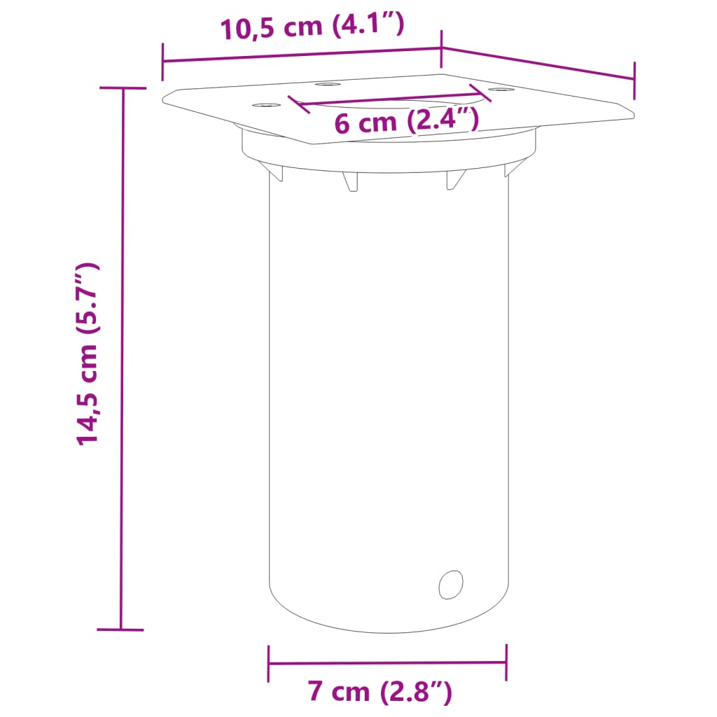 nedgravningsspot 10,5x10,5cm firkantet trykstøbt aluminium sort