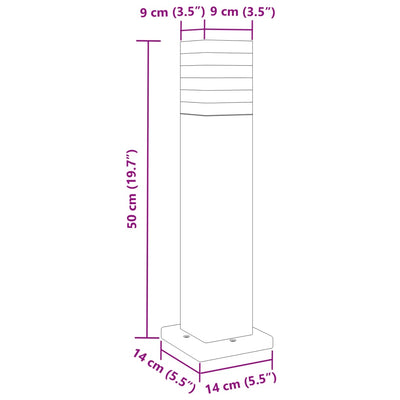 udendørs standerlampe 50 cm aluminium sort