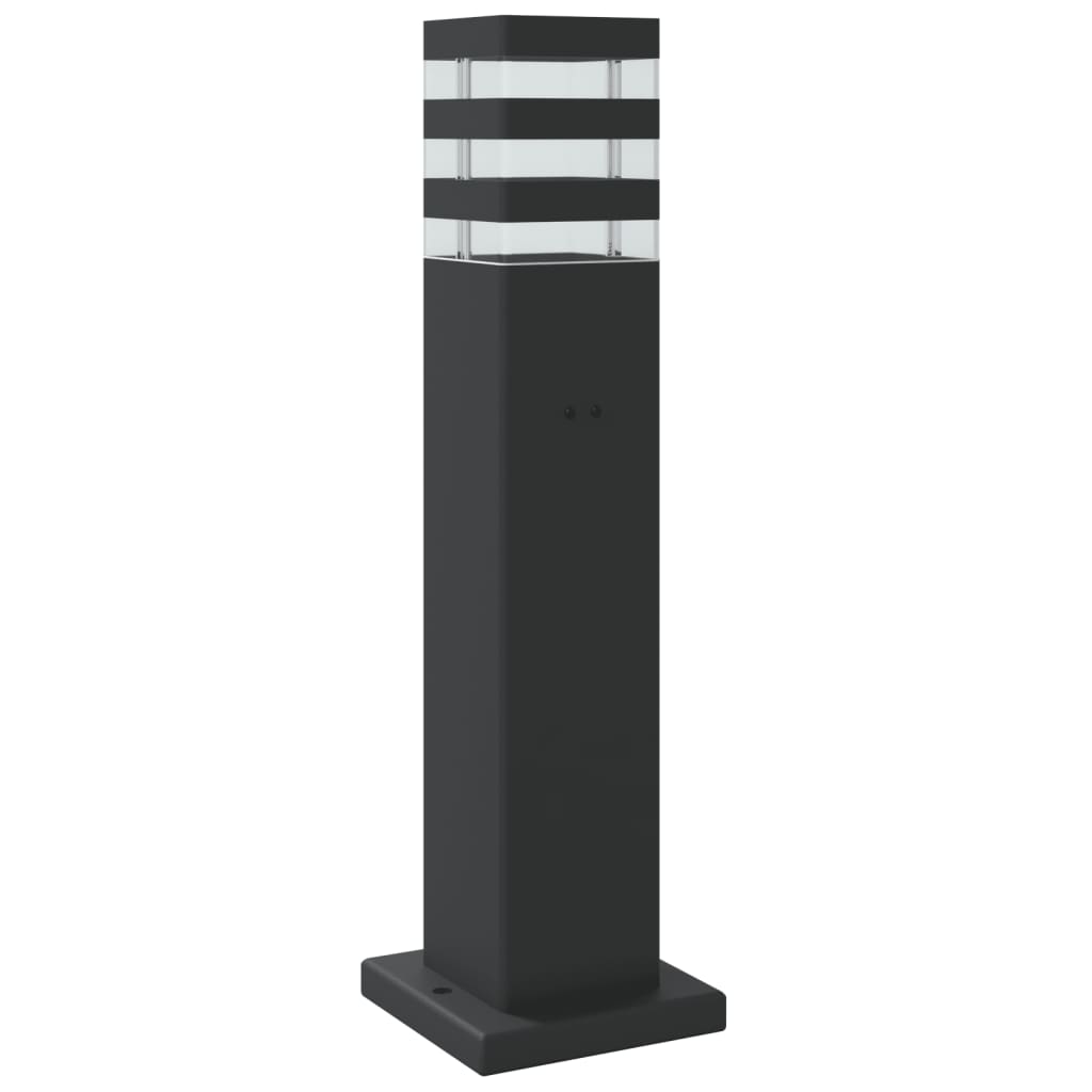 udendørs standerlamper 3 stk. med sensor 50 cm aluminium sort