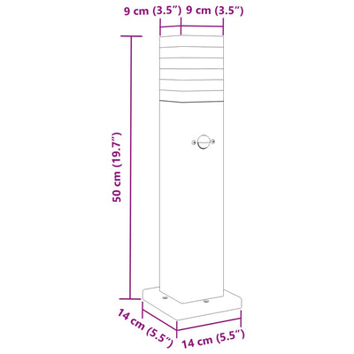 udendørs standerlamper 3 stk. med sensor 50 cm aluminium sort