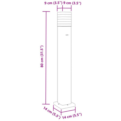 udendørs standerlamper 3 stk. stikkontakt 80 cm aluminium sort