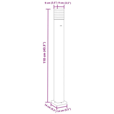 udendørs standerlamper 3 stk. stikkontakt 110 cm aluminium sort