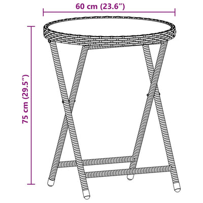 bistrosæt til haven 3 dele med hynder polyrattan og glas grå