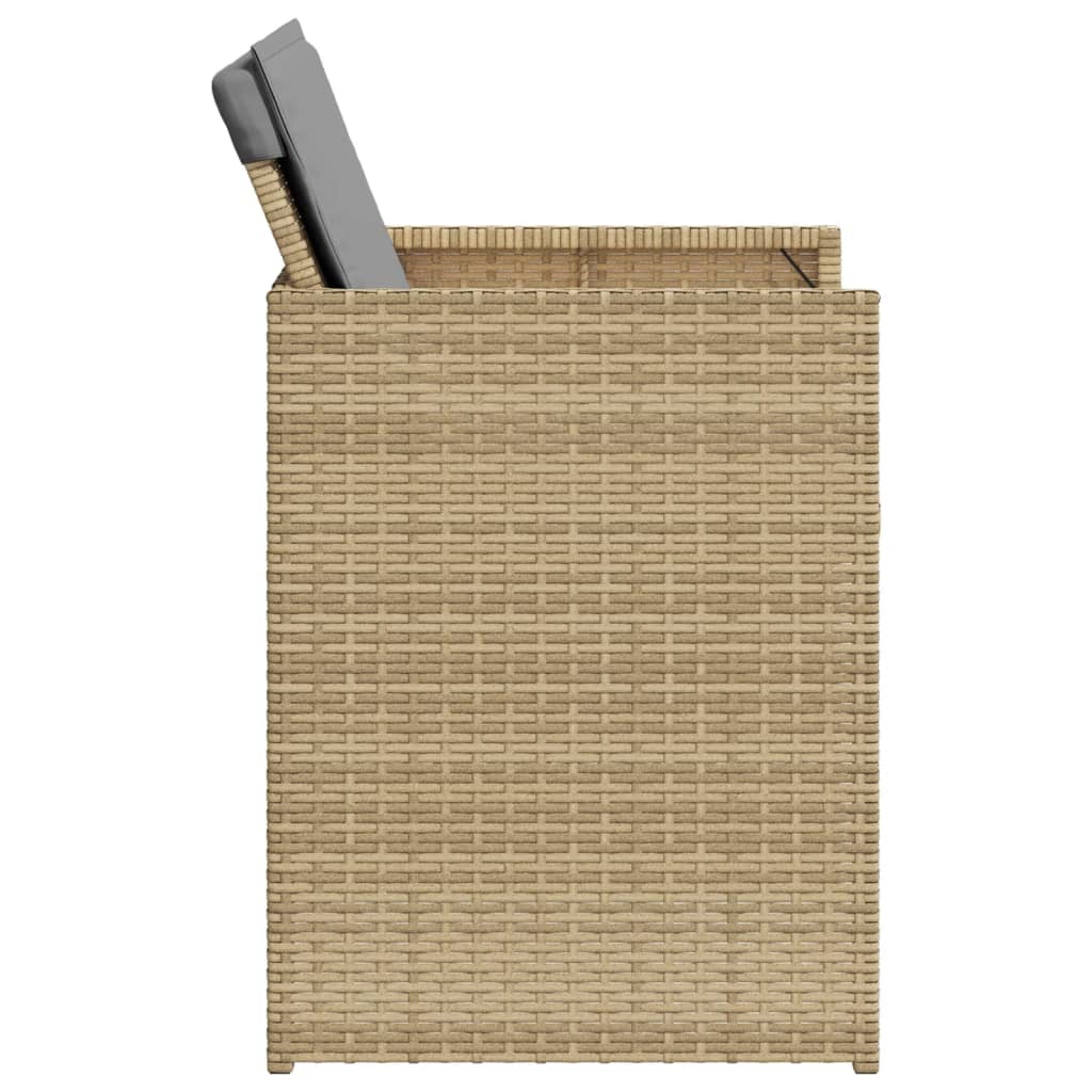 havestole 4 stk. med hynder polyrattan blandet beige