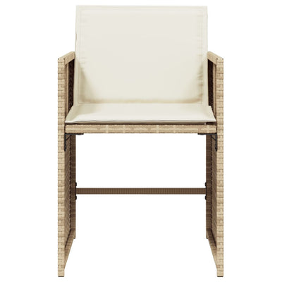 havestole 4 stk. med hynder polyrattan beige