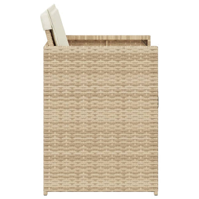 havestole 4 stk. med hynder polyrattan beige