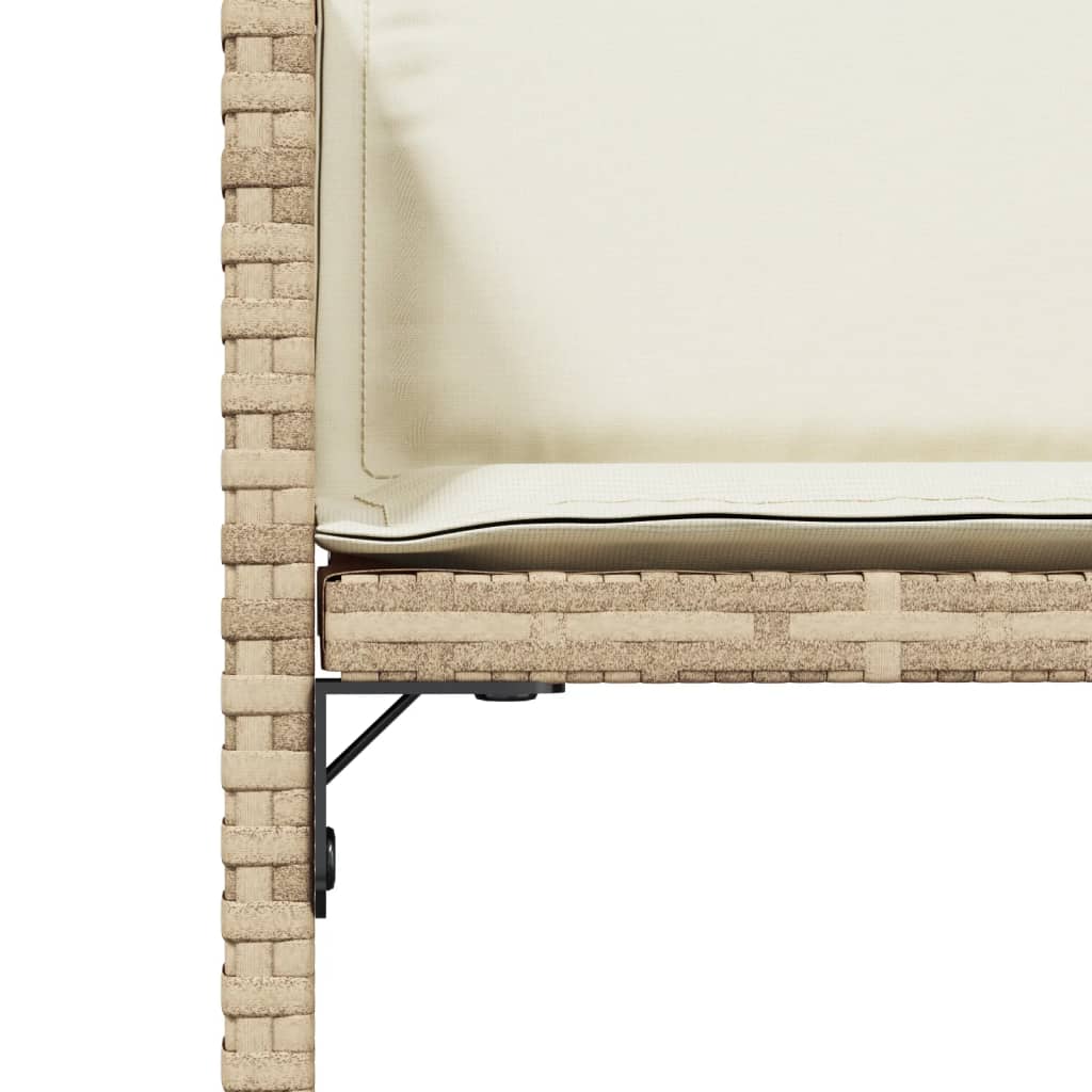 havestole 4 stk. med hynder polyrattan beige