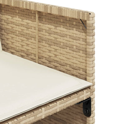 havestole 4 stk. med hynder polyrattan beige